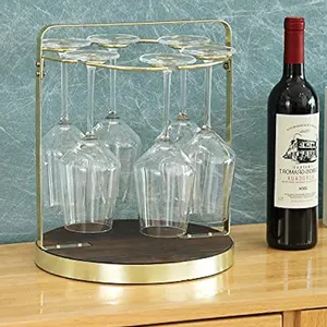 Inicio Bar Restaurante Soporte para copas de vino Vasos de metal Estante para copas de vino Ine Soporte para exhibición de vidrio Estantes de exhibición de secado de vino Soporte