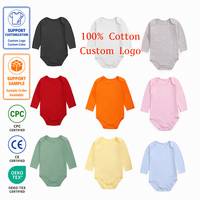 Baju Bayi Bodysuit Katun Lengan Panjang Logo Kustom Grosir Natal Newborn Onesie OEM ODM Cetak Massal Pakaian Piyama