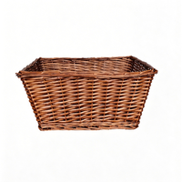 Panier de rangement artisanal en saule naturel tressé, organisateur de bureau style ferme, panier de rangement pour cosmétiques pour coiffeuse
