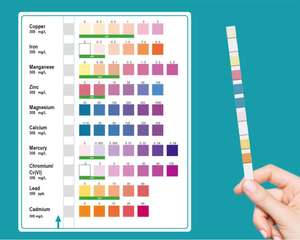 Kit de test des métaux lourds dans l'<span class=keywords><strong>eau</strong></span> 10 en 1, bandelettes de test de la qualité de l'<span class=keywords><strong>eau</strong></span> à domicile pour plomb, cuivre, fer, à utiliser pour l'<span class=keywords><strong>eau</strong></span> potable, les puits et l'<span class=keywords><strong>eau</strong></span> du robinet - Product Image 4