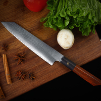 Dalbergia houten handvat 8,5-inch Japans Damascus koksmes Kiritsuke, 67 lagen, voor keuken gebruik, snijdt groenten