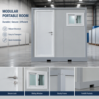 Cabine de toilettes mobile en acier, panneau sandwich, étanche, avec lavabo, éclairage LED, ventilateur d'extraction, emplacements pour chariots élévateurs, pour extérieur