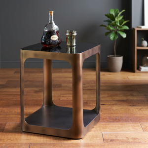 Table de salon ronde moderne dorée en acier inoxydable, dessus en marbre, meubles pour la maison, table basse et thé luxueuse à centre latéral - Product Image 6