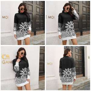 PASUXI haute qualité livraison rapide fête <span class=keywords><strong>de</strong></span> noël dames élégantes flocon <span class=keywords><strong>de</strong></span> neige lanterne manches jupe <span class=keywords><strong>robe</strong></span> <span class=keywords><strong>pull</strong></span> ample - Product Image 3