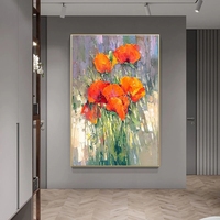 Produits de livraison directe personnalisés 2022 100% peinture épaisse peinte à la main fleurs colorées abstraites pour la décoration de la maison