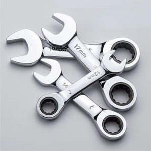 Cờ lê <span class=keywords><strong>ratchet</strong></span> 6-19mm 72 răng, tay cầm ngắn, cờ lê <span class=keywords><strong>ratchet</strong></span> nhanh, cờ lê hai đầu, cờ lê ngắn, dụng cụ cầm tay - Product Image 3