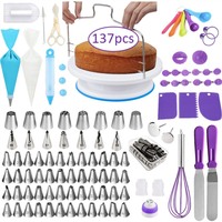 Outils de Fondant à logo personnalisé, accessoires de gâteaux, support rotatif en plastique, plateau tournant pour cuisson, Kit de décoration de gâteaux, 220/512 pièces/ensemble