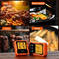 Termometer Makanan Nirkabel Bluetooth 4 Probe Termometer Panggangan Daging BBQ Pintar Tahan Air Baja Tahan Karat Timer Memasak Dapur