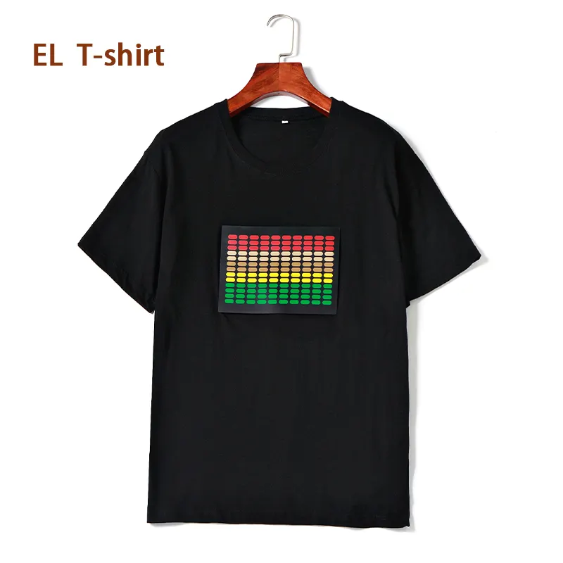 China Leverancier Custom Afdrukken 100% Katoen El T-shirt/Light Up T-shirt Led T Shirt