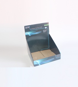 Custom Promotional Shelf Ready Packaging Tear Away Folding PDQ Counter Template Counter Paper Cardboard Display Box