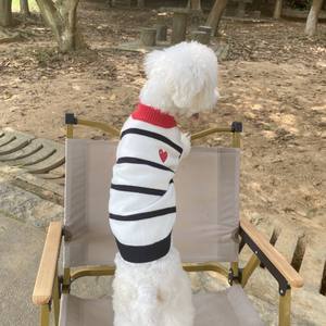Luxury Popular Classic Polyester Spring Fashion Designer Brand Pet Dog Knitted Striped Warm Sweater Clothes - Product Image 4