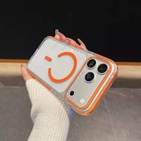 Funda Magnética Transparente de Lujo Antiamarilleo para iPhone 18 Pro Max 17 Air 16 15 14 13 12 con Borde Colorido y Protección Contra Impactos