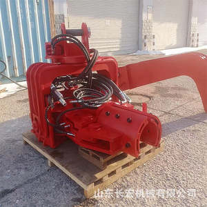 Pile driver hydraulique pour excavatrice, couleur rouge, système entièrement hydraulique avec pompe intégrée. - Product Image 1