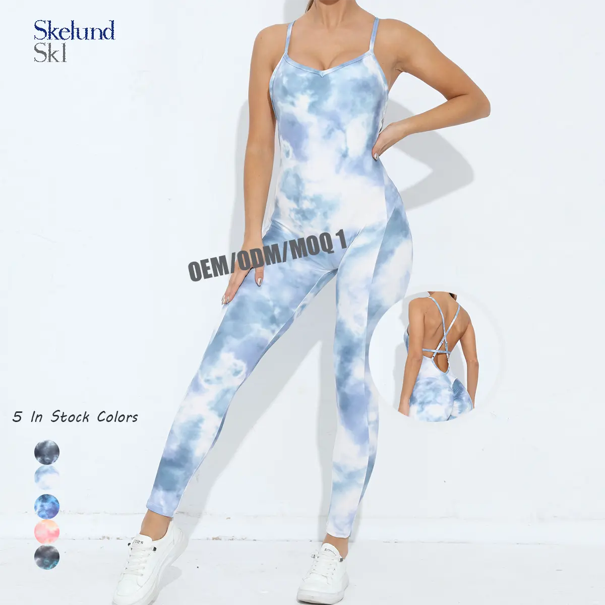 Bán buôn tùy chỉnh chất lượng cao độc đáo TIE DYE không tay backless Yoga Jumpsuit phụ nữ yoga Romper với đệm