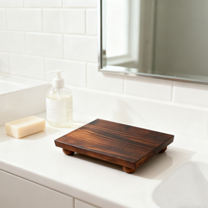 Ahome bệ gỗ khay với bóng chân cơ sở cho nhà bếp hoặc phòng tắm Countertop hiển thị của nến cây và trang trí nhỏ - Product Image 6