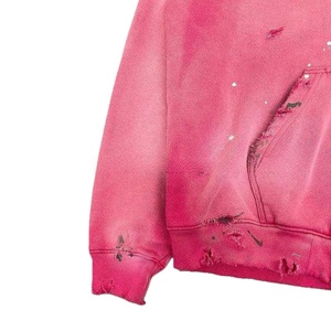 TKAN251D Design Logo vierge graphique surdimensionné hommes lâche lavage à l'acide 100% coton vintage en détresse goutte épaule à capuche - Product Image 3