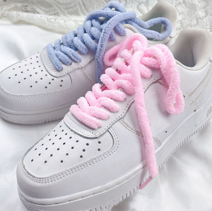 <span class=keywords><strong>Lacets</strong></span> Moelleux Rose et Blanc de 0,8 cm, Larges, Ronds et Épais, pour SB Dunks, <span class=keywords><strong>Converses</strong></span>, et Baskets en Toile - Grande Vente - Product Image 4