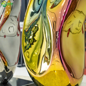 Su misura moderna in acciaio inox scrivania ornamenti Hotel mobili in metallo artigianato arte pietra levigata decorazione scultura - Product Image 3