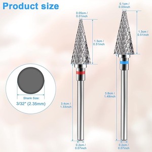 Brocas para Uñas Acrílicas, Brocas de 3/32" para Uñas, Brocas Eléctricas Profesionales para Uñas para Uso en Casa o Salón/Fine - Product Image 6