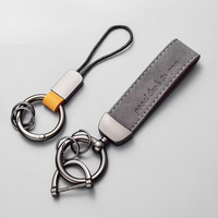 Porte-clés en suède automobile en alliage de zinc avec logo personnalisé, sangle de suspension pour clés de véhicule, gaufré, inaltérable, durable, pour BMW Toyota Honda
