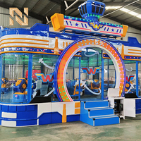 Attraction Nova Rides : Train de course sur piste circulaire avec balles pulvérisantes, modèle Galaxy Storm BC-XJ, pour enfants