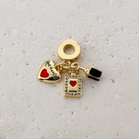 Ensemble de breloques tendance en forme de carte postale, tampon, avion, globe et valise pour la création de bijoux DIY, vente en gros