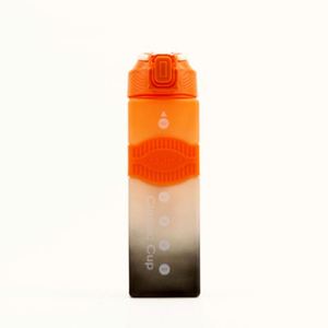 Botella de agua deportiva de plástico PC cuadrada de 1000 ml (32 oz) con marcador de tiempo, pajita y diseño degradado de color, ideal para fitness y gimnasio. - Product Image 4