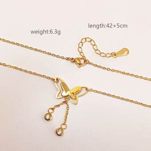 สร้อยคอสแตนเลสชุบทอง18K ทันสมัยสำหรับผู้หญิงสำหรับงานปาร์ตี้ในโอกาสต่างๆ-ของขวัญ - Product Image 2