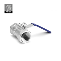 Válvula de Bola de Acero Inoxidable KLION, Conexión Manual Roscada DN6-DN100, 1 Pieza, 3/4" SS316 SUS316 OEM, para Ácido, Agua, Aceite y Gas, ISO CE, ¡Oferta!