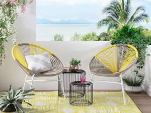 Ensemble de bistrot <span class=keywords><strong>Acapulco</strong></span> classique en acier métallique avec cadre en acier, table et chaises en rotin PE tressé à la main pour cafés et restaurants - Product Image 2