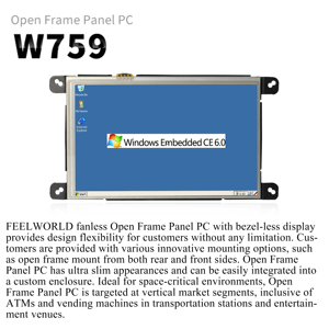 FEELWORLD W759 7 Inch Industrial Panel PC WinCE 6.0 <strong>Linux</strong> OEM Factory Direct Open Frame Touch Computer - Product Image 5