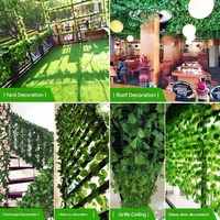 Plante suspendue d'intérieur en soie simulée de 220 cm, feuilles de vigne vertes, décoration pour la maison, la cour, le plafond, l'escalier