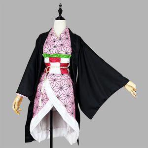 Demon Slayer Nezuko Cosplay Costume Black Kimono Outfit Anime Role Play Clothing - Product Image 1