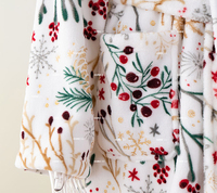 Robe de nuit kimono pour femme, style robe de chambre en flanelle de Noël, vêtement de détente, chemise de nuit toucher soie, confort décontracté