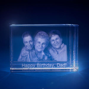 Pareja imagen 3D cristal láser cubo para recuerdo de viaje - Product Image 3