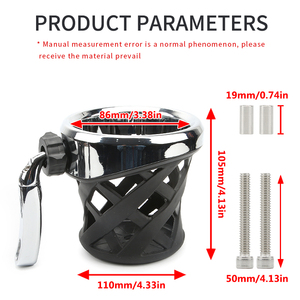 Ajuste para Super Low 883 XL883 Street <span class=keywords><strong>750</strong></span> Fat Boy, soporte cromado para botella de agua, portavasos para motocicleta - Product Image 2