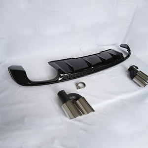 Envío Gratis: Difusor de Parachoques Trasero Negro Brillante con Puntas de Escape para Audi A4 S4 B9 2017-2019 (No S-Line) - Product Image 6