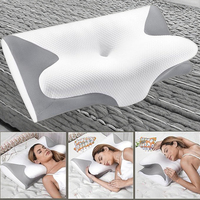 Oreiller en mousse à mémoire de forme Contour quantité minimale de commande bas Dormeur latéral en forme de papillon Oreiller en mousse à mémoire orthopédique cervical anti-ronflement