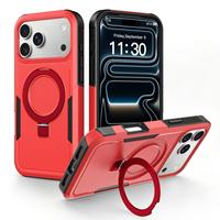 Funda de Teléfono de Lujo Personalizable con Anillo Magnético Multicolor, Diseño Dos en Uno de TPU+PC para iPhone 17/16/15/14/13 Pro Max