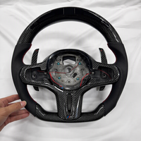 Volant de voiture ergonomique en fibre de carbone forgée et cuir, 3 branches, pour BMW Série 2-6, Supra, G20, F20, E92, F32, E87