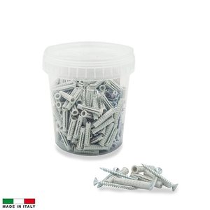 ปลั๊กผนังไนลอนและสกรูเหล็ก 10x50 มม. อเนกประสงค์สำหรับยึดผนังแห้งและไม้ - Product Image 3