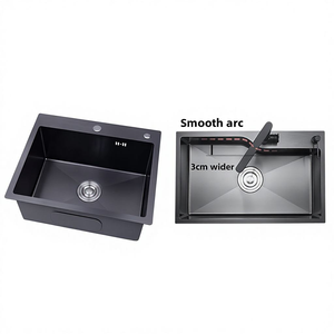 Nouveau produit : Évier de cuisine à cuve unique en acier inoxydable 201/304, lavabo pour cuisine de style farmhouse - Product Image 5