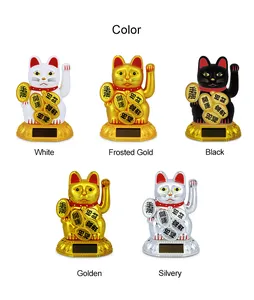 Waving Hand Factory Direct Supply Wholesale 2.5inch Home Decoration Figurine Feng Shui Solar Power Lucky Cat
