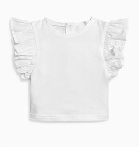 Conjunto Casual y Cómodo para Bebé, Camisa Elegante con Mangas con Volantes y Pantalones Cortos a Rayas - Product Image 4