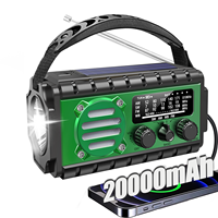 Nouvelle Radio Portable d'Urgence Extérieure 2026 Haute Capacité 20000 mAh avec Fréquence NOAA SW, Recharge Solaire et à Manivelle, Radio Internet