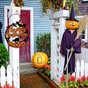Prix d'usine – Décoration de porte d'Halloween – Joyeux Halloween – Chat noir et <span class=keywords><strong>citrouille</strong></span> – Décoration murale en bois pour fête - Product Image 2