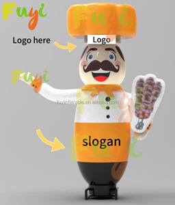 Inflable Publicitario para Tienda de <span class=keywords><strong>Kebab</strong></span>, Chef Inflable de Bienvenida con Mano Acudiendo, Bailarín Inflable, Sky Dancer - Product Image 2