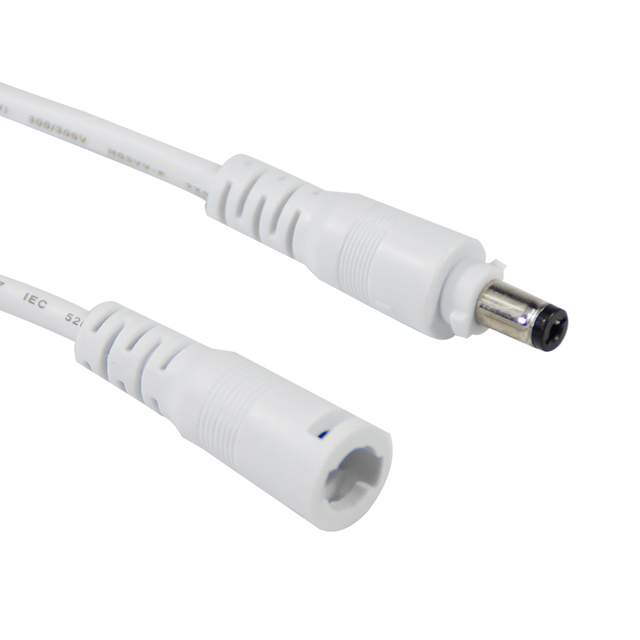 6Ft Dc Barrel Double Male L-Shaped Dc 5.5*2.1Mm Power Connector Cord 90 Right Angle Male/Male Extension Cable