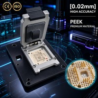 Support de test de puces BGA à pas de 0,4 mm, haute fréquence 40 GHz, pour test de puce semi-conductrice, avec broches Pogo plaquées or