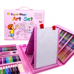 Luoshan grosir terbaru gaya 176 208 buah kuas air pena warna kotak menggambar mainan pensil seni lukisan Kit menggambar Set untuk anak-anak - Product Image 4